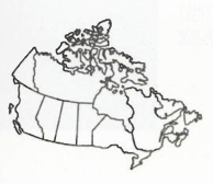 black and white map of Canada